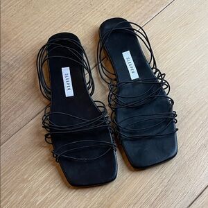Sleeper Elegant Black Strappy Sandals